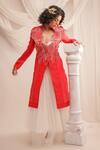 Buy_Jajaabor_Pink Silk Organza Full Sleeve Embroidered Jacket_at_Aza_Fashions