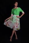 Buy_Seesa_Green Crepe Floral Pattern Shirt Dress_at_Aza_Fashions