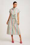 Buy_Sorbae_Multi Color Cotton Floral Print Shirt Dress_at_Aza_Fashions