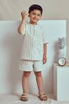 Buy_The Right Cut_White Marino Printed Shirt And Shorts Set For Boys_at_Aza_Fashions