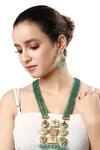 Shop_Hrisha Jewels_Beaded Embellished Pendant Necklace Jewellery Set_at_Aza_Fashions