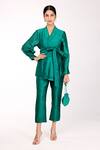 Buy_Komal Shah_Green Top Embroidered Pant Set_at_Aza_Fashions