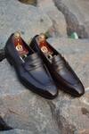 Buy_Oblum_Brown Argetenian Full Grain Crust - Leather Handcrafted Penny Loafers_at_Aza_Fashions