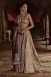 Buy_Itrh_Gold Lampi Textured Lehenga Set_at_Aza_Fashions