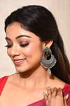 Shop_Khwaab by Sanjana Lakhani_Oxidised Chandbali Earrings_at_Aza_Fashions