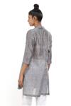 Shop_Abraham & Thakore_Grey Printed Silk Tunic_at_Aza_Fashions