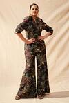 Buy_Prints by Radhika_Multi Color Dupion Embroidered Blazer And Pant Set_at_Aza_Fashions