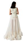Shop_Amaare_White Taffeta Embellished Jacket Lehenga Set_at_Aza_Fashions