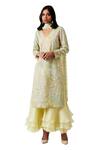Buy_Amaare_Yellow Organza Embellished Kurta Set_at_Aza_Fashions
