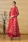 Buy_Label Ne'chi_Red Shibori Print Jacket Palazzo Set_at_Aza_Fashions