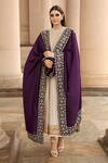 Buy_JAYANTI REDDY_Beige Silk Embroidered Anarkali Set_at_Aza_Fashions