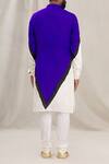 Shop_Kunal Rawal_Blue Colorblock Straight Kurta_at_Aza_Fashions