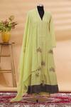 Buy_House of Kotwara_Green Embroidered Anarkali Set_at_Aza_Fashions