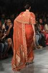 Shop_Rahul Mishra_Orange 3d Rose Embroidered Cape_at_Aza_Fashions