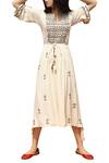 Shop_Bohame_Off White Cotton Crepe Printed Midi Dress_at_Aza_Fashions