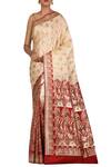 Buy_Arihant Rai Sinha_Off White Handloom Pure Banarasi Silk Saree_at_Aza_Fashions