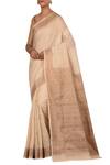 Buy_Arihant Rai Sinha_Off White Pure Banarasi Silk Saree_at_Aza_Fashions