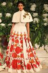 Shop_Rohit Bal_Off White Cotton Embroidered And Quilted Cape_at_Aza_Fashions