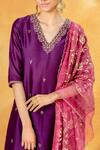 Shop_Mandira Wirk_Pink Chanderi Printed Dupatta_at_Aza_Fashions