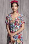 Shop_Payal Jain_Off White Crepe Georgette Floral Print Dress_at_Aza_Fashions