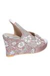 Shop_Veruschka by Payal Kothari_Purple Tafetta Embroidered Wedges_at_Aza_Fashions