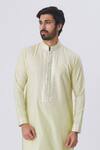 Buy_Kunal Anil Tanna_Yellow Spun Silk Embellished Kurta And Pant Set_at_Aza_Fashions