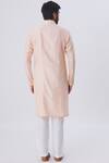 Shop_Kunal Anil Tanna_Peach Spun Silk Embellished Kurta And Pant Set_at_Aza_Fashions