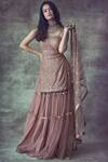 Buy_Vvani by Vani Vats_Pink Net Embroidered Kurta Gharara Set_at_Aza_Fashions