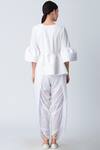 Shop_Rajesh Pratap Singh_White Cotton Draped Pants_at_Aza_Fashions