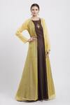 Buy_Arihant Rai Sinha_Brown Embroidered Silk Anarkali With Jacket_at_Aza_Fashions