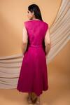 Shop_Priya Chaudhary_Pink Cotton Linen Dress_at_Aza_Fashions