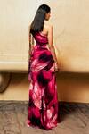Shop_Nikita Mhaisalkar_Purple Georgette Printed Cutout Gown_at_Aza_Fashions