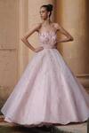 Buy_Rachit Khanna_Pink Organza Corset Gown_at_Aza_Fashions