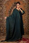 Buy_Priya Chaudhary_Blue Silk Velvet Kurta Set_at_Aza_Fashions