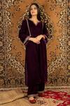 Buy_Priya Chaudhary_Purple Silk Velvet Kurta_at_Aza_Fashions