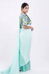 Shop_Komal Shah_Green Pleated Saree With Patola Print Blouse_at_Aza_Fashions