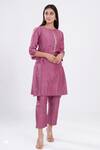 Buy_Komal Shah_Purple Chanderi Kurta And Pant Set_at_Aza_Fashions