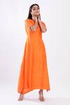 Buy_Komal Shah_Orange Chanderi Shell Tassel Kurta And Pant Set_at_Aza_Fashions