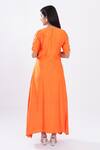 Shop_Komal Shah_Orange Chanderi Shell Tassel Kurta And Pant Set_at_Aza_Fashions