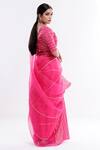 Shop_Komal Shah_Pink Organza Rani Chand Saree With Blouse_at_Aza_Fashions