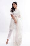 Buy_Komal Shah_White Raangrez Chand Kurta Set_at_Aza_Fashions