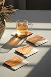 Buy_Silken_Icicle Wood-epoxy Coasters (Set of 4)_at_Aza_Fashions