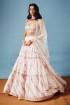 Shop_Tamanna Punjabi Kapoor_Pink Chanderi Mirror Embroidered Lehenga Set_at_Aza_Fashions