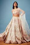 Buy_Tamanna Punjabi Kapoor_White Chanderi Resham Embroidered Lehenga Set_at_Aza_Fashions