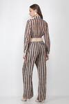 Shop_Jajaabor_Blue Silk Chanderi Striped Crop Top And Pant Set_at_Aza_Fashions