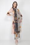 Buy_Jajaabor_Multi Color Silk Chanderi Kurta And Pant Set_at_Aza_Fashions