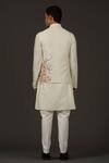 Shop_Rohit Bal_White Linen Embroidered Bundi_at_Aza_Fashions