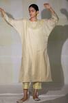 Buy_Deepthee_Multi Color Hand Woven Checkered Kurta And Pant Set_at_Aza_Fashions