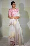 Buy_Deepthee_Multi Color Hand Woven Silk Embroidered Saree With Blouse_at_Aza_Fashions