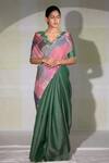 Buy_Deepthee_Multi Color Handwoven Half And Half Saree With Blouse_at_Aza_Fashions